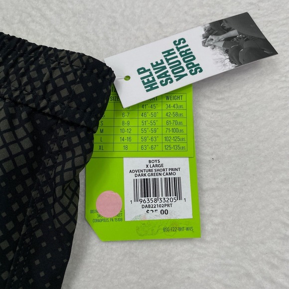 DSG Boys Adventure Athletic Shorts Youth Size XL Black Digi Camo Cargo Pocket - Picture 3 of 10